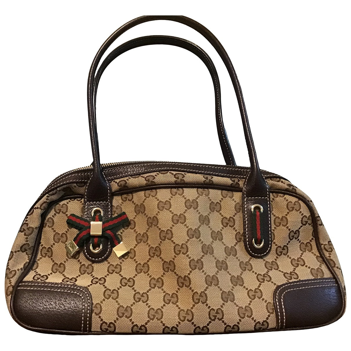 Gucci brown cloth handbag