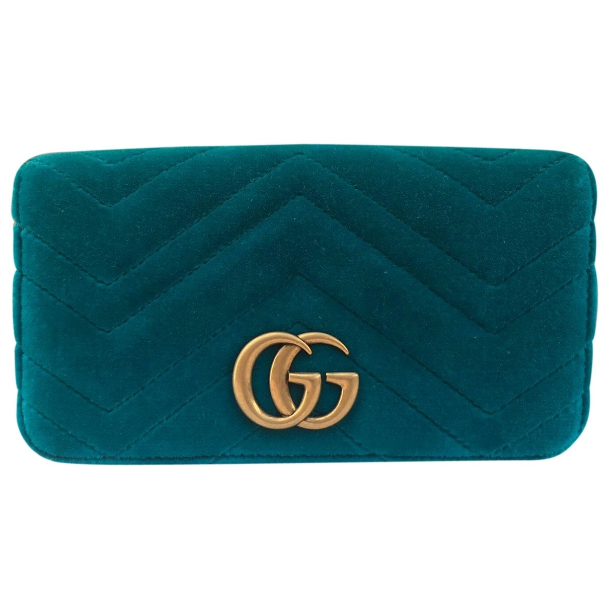 Gucci marmont turquoise velvet handbag