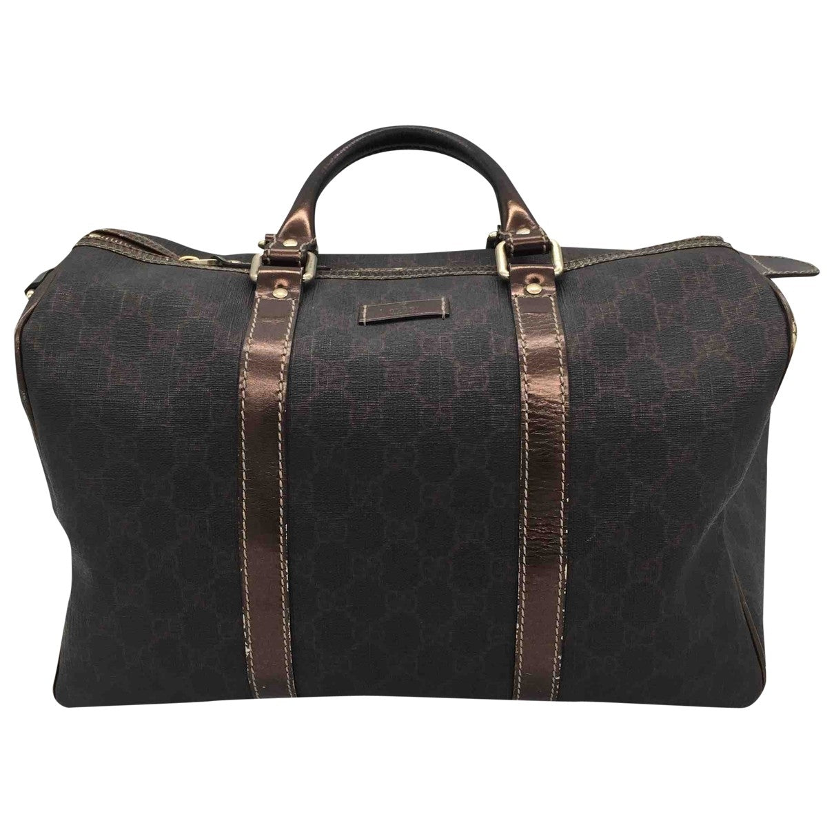 Gucci brown cloth travel bag
