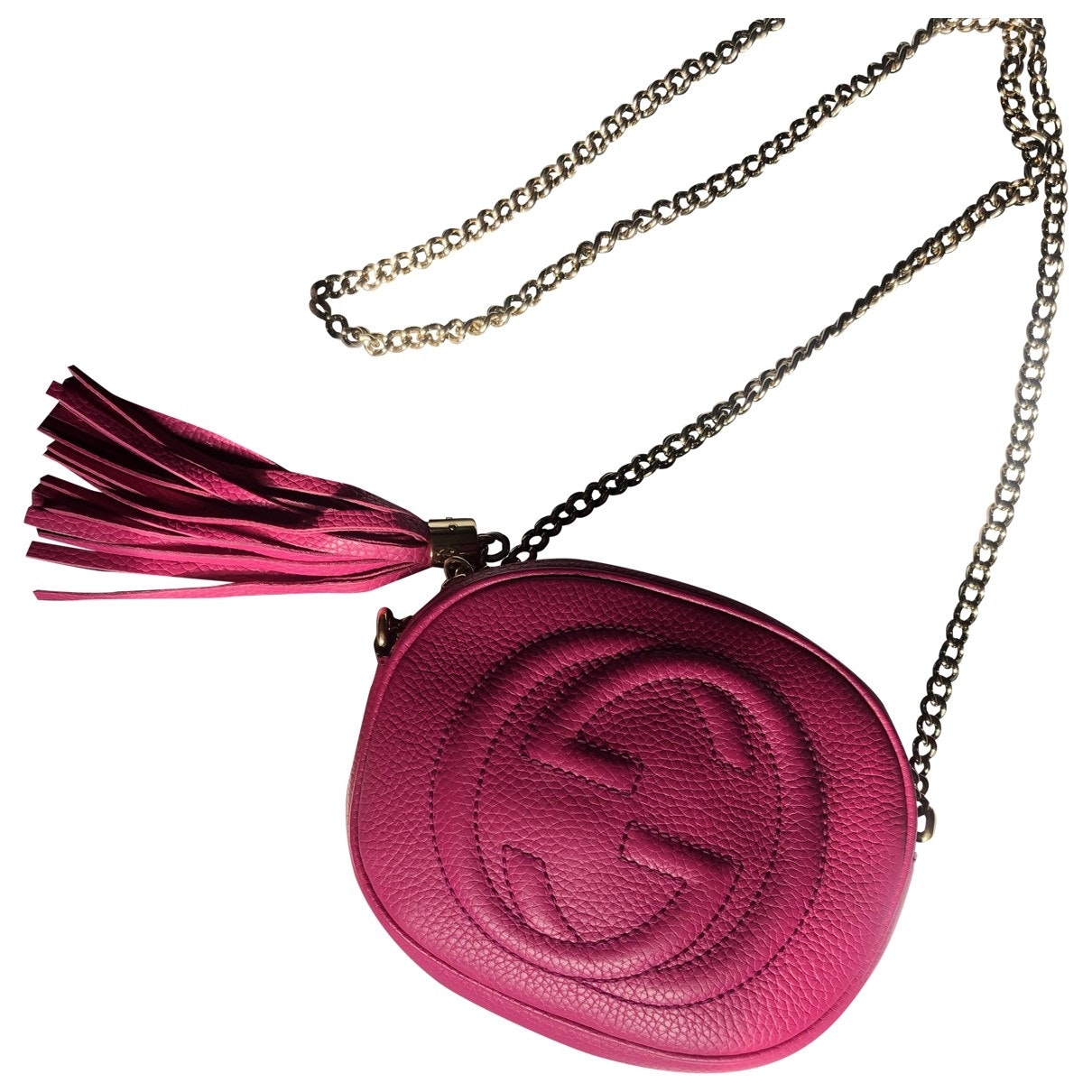 Gucci soho pink leather clutch bag