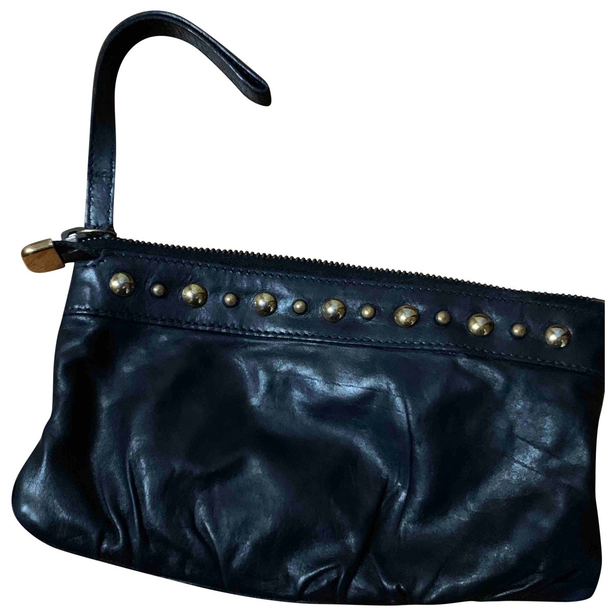 Gucci black leather clutch bag