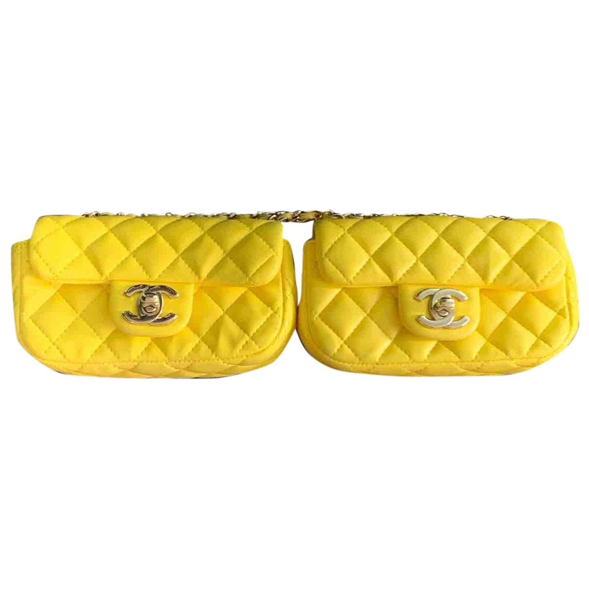Chanel timeless/classique yellow leather handbag