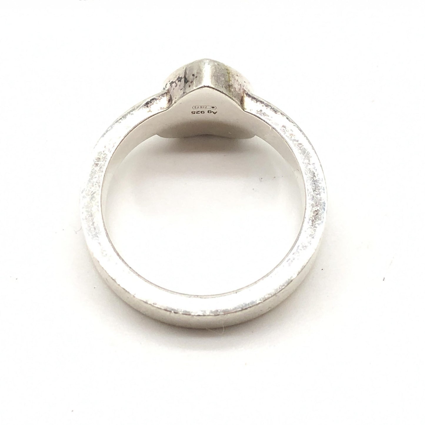Gucci Sterling Silver Heart Trademark Ring, US Size Women's 5.5