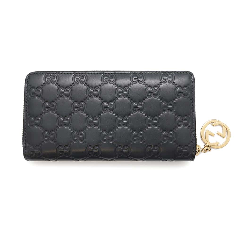 Gucci GG Guccissima Zip Around Long Leather Travel Bag