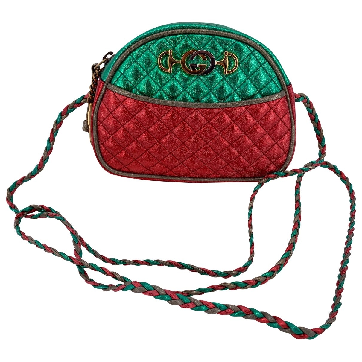 Gucci laminated multicolour leather handbag