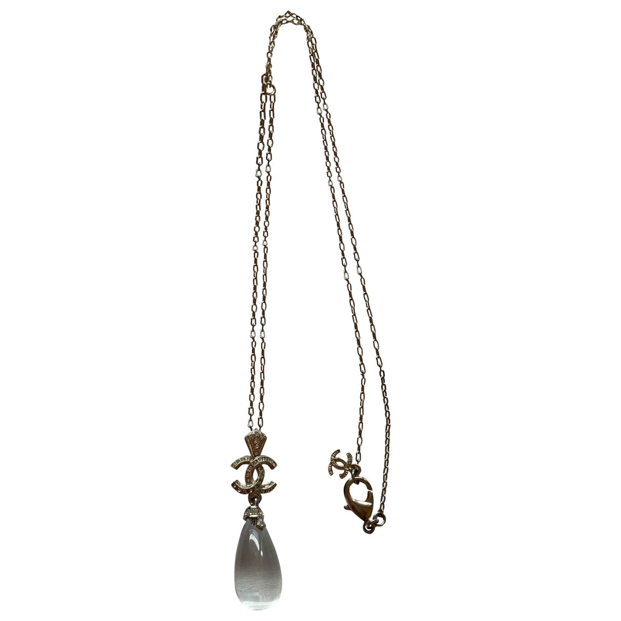 Chanel cc silver metal necklaces