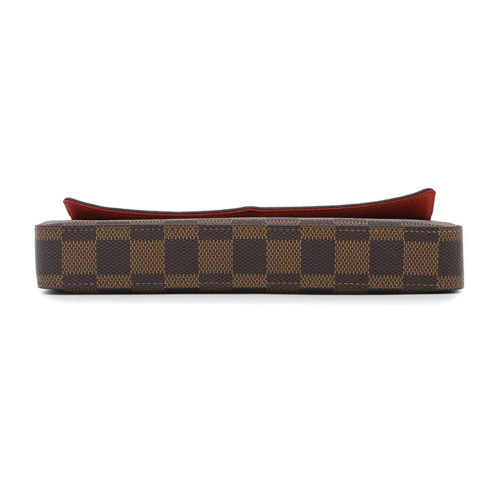 Louis Vuitton Felicie Pochette RedN63032 Ebene Damier Canvas Clutch Bag