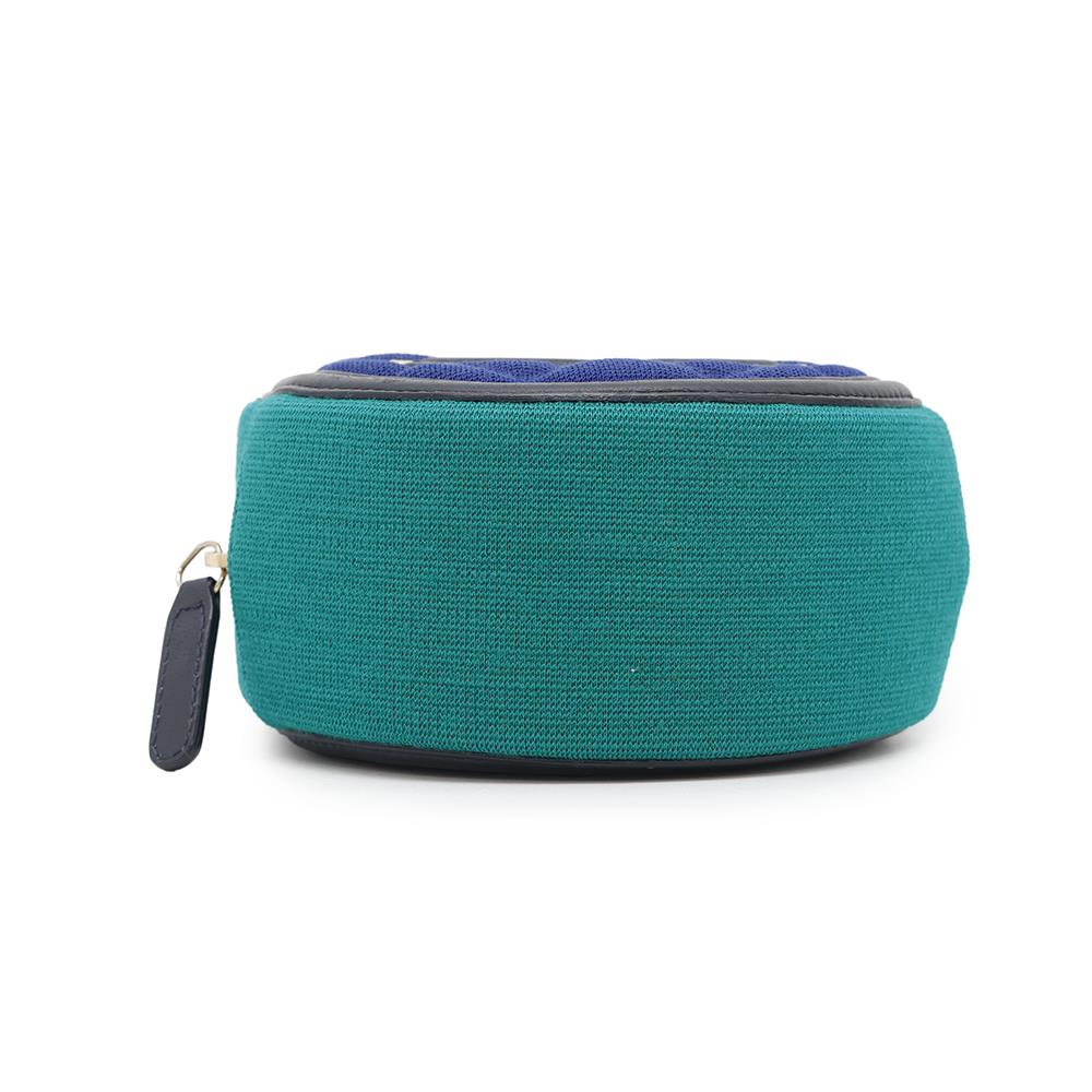 Chanel CCFiligree Round ChainShoulder GreenAP0365 Cotton Blue Shoulder Bag