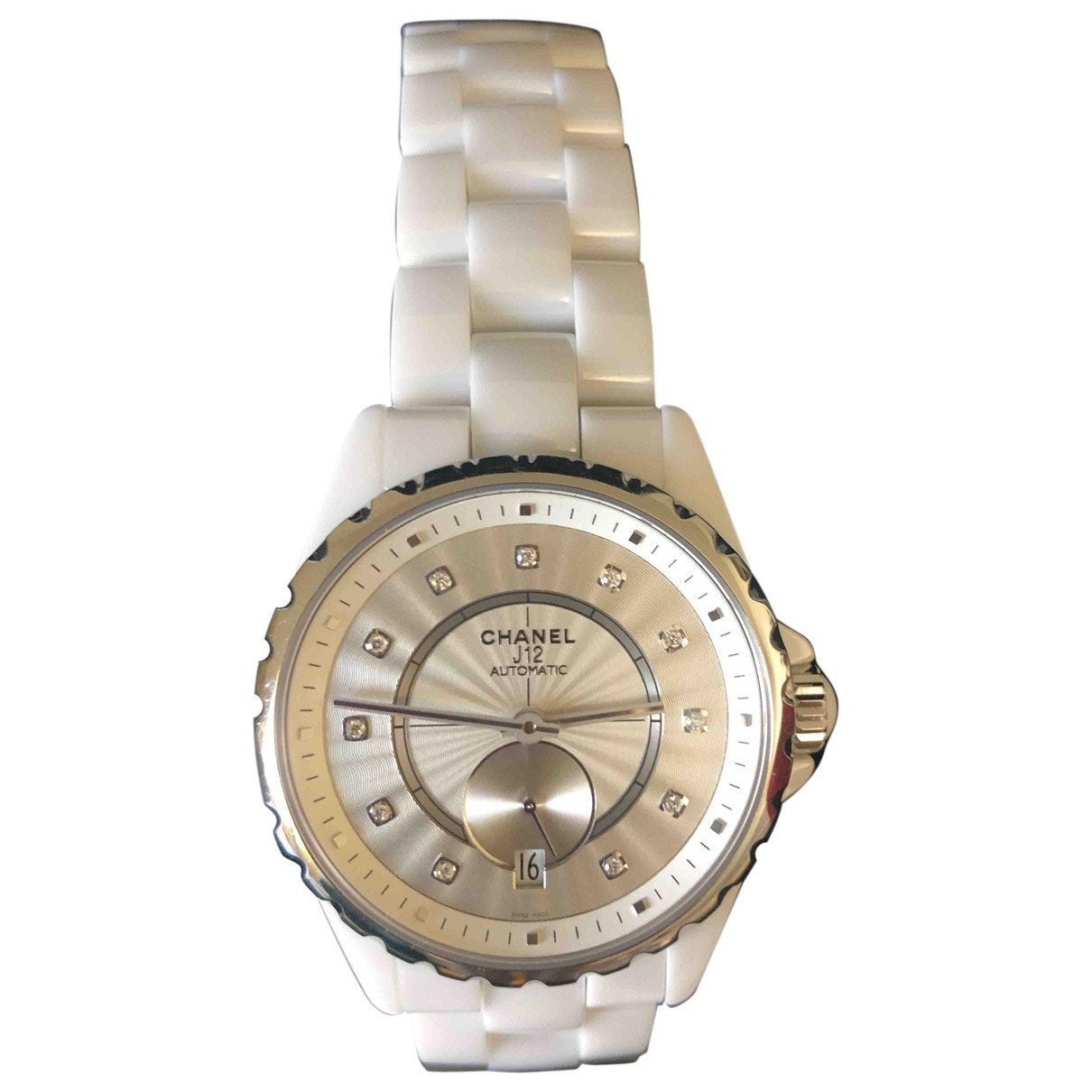Chanel J12 Automatique White Ceramic Watch Handbag