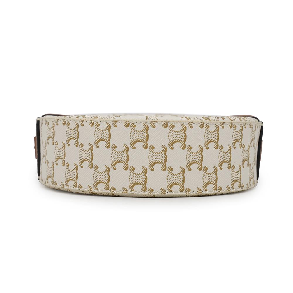 Triomphe Round Purse Shoulder G Pvc Handbag Leather White Shoulder Bag