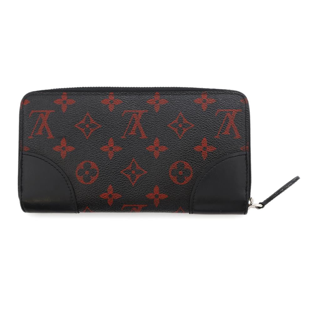 Louis Vuitton Zippy KhakiM60974 Anfra Rouge Monogram Noir Red Wallet Case