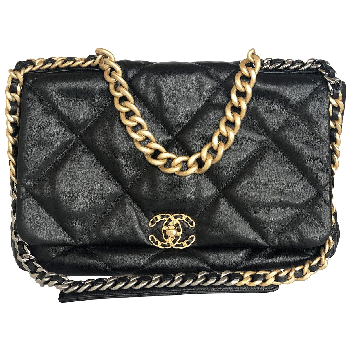 Chanel chanel 19 black leather handbag
