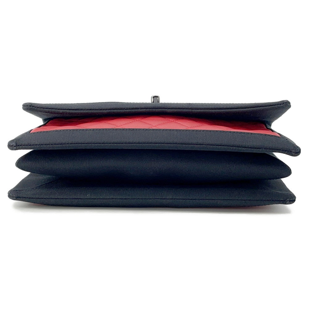 Chanel Matelasse ChainShoulder Lambskin Black Red Shoulder Bag