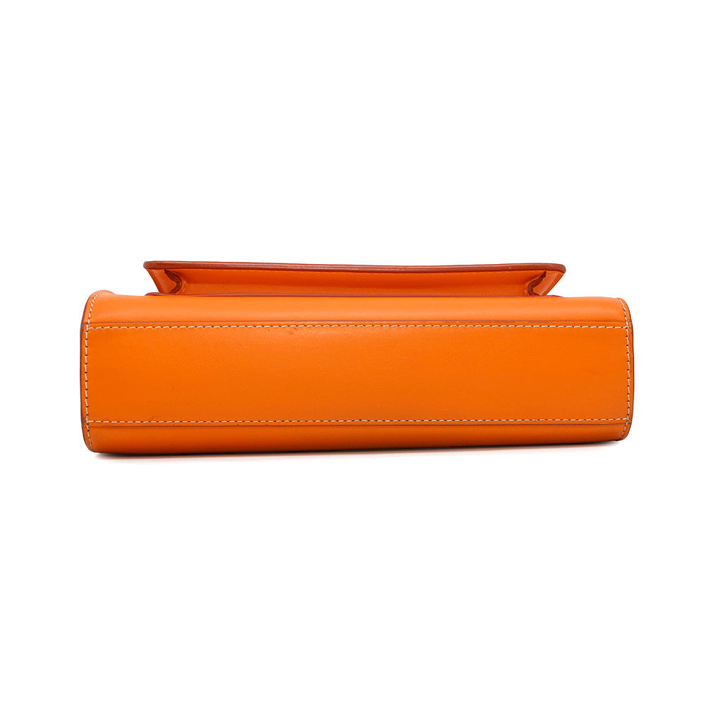 Burberry Pocket Bag 2Way Handbag Leather Orange Travel Bag