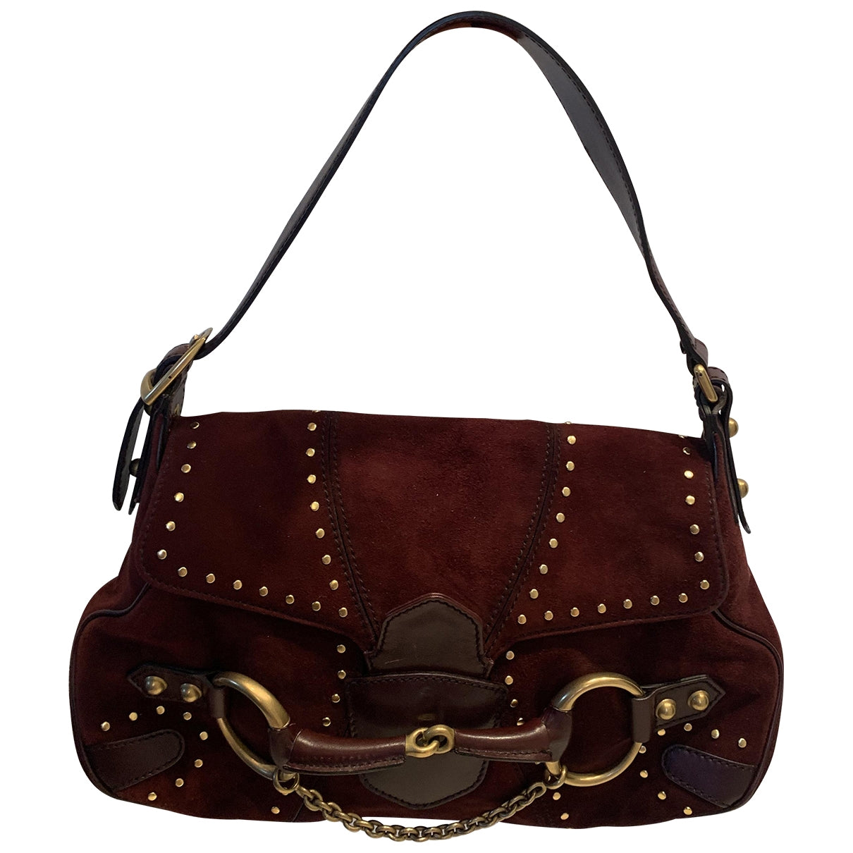 Gucci burgundy suede handbag