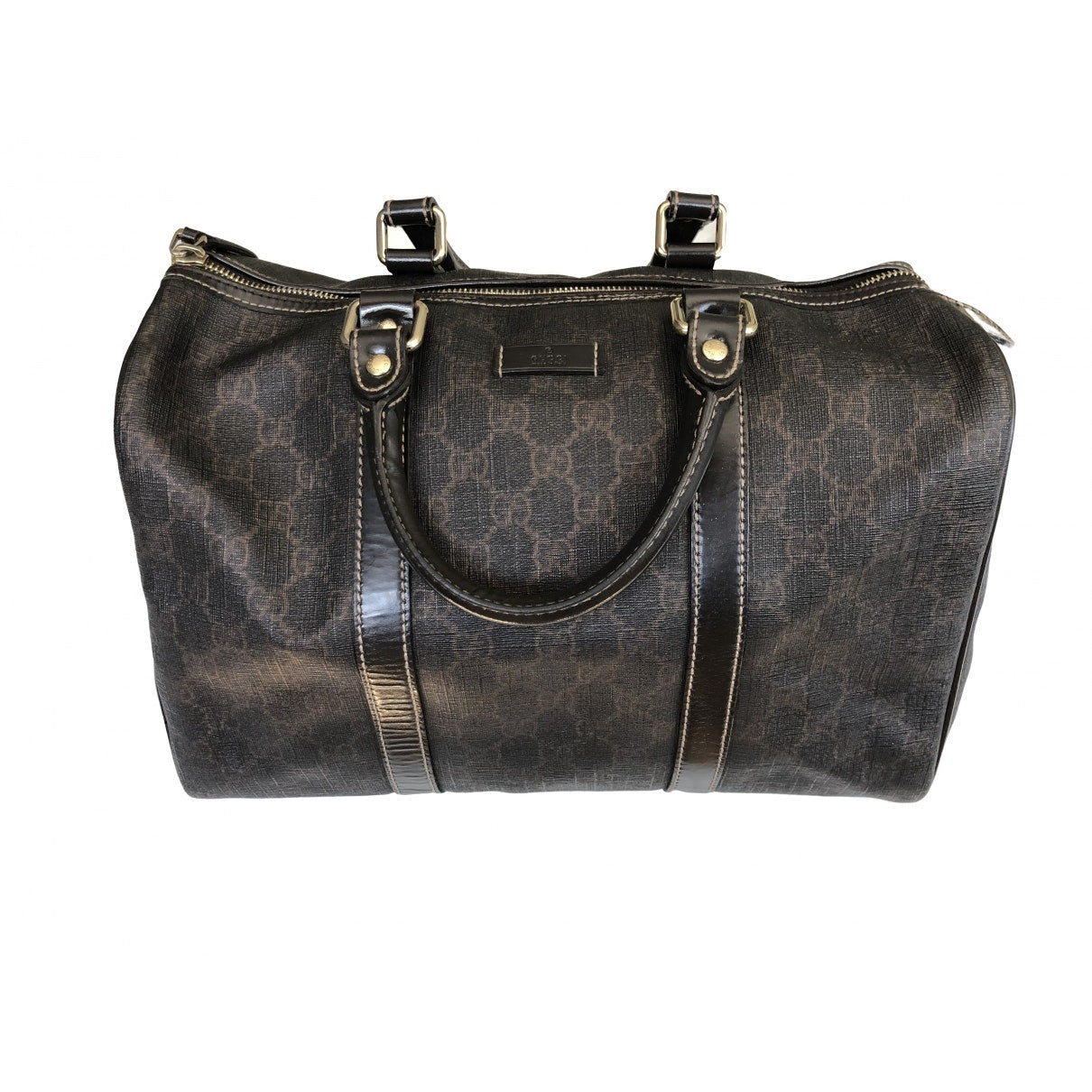 Gucci boston brown cloth handbag
