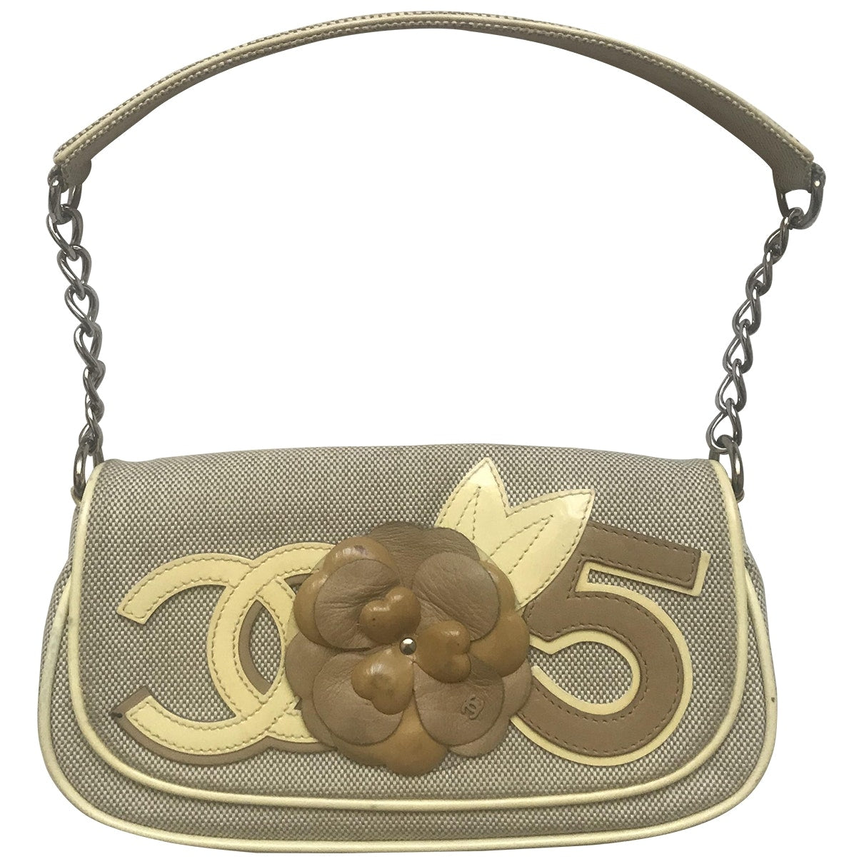 Chanel Beige Cloth Handbag