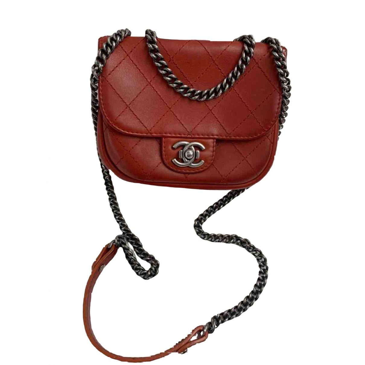 Chanel Timeless/classique Red Leather Handbag