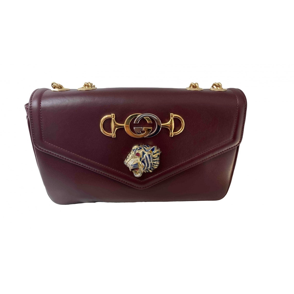 Gucci rajah brown leather handbag
