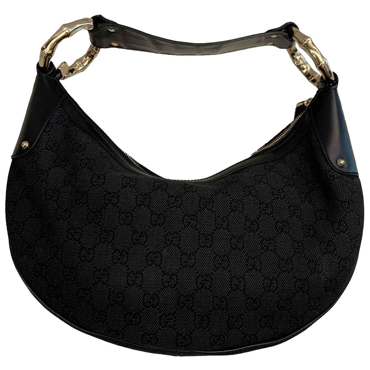 Gucci hobo anthracite cloth handbag