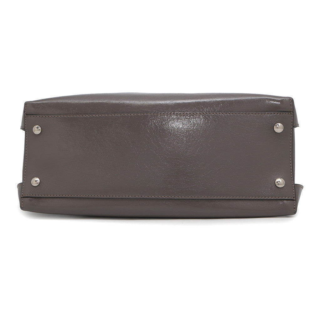 Burberry Soft Banner 2Waybag Handbag Leather Gray Travel Bag