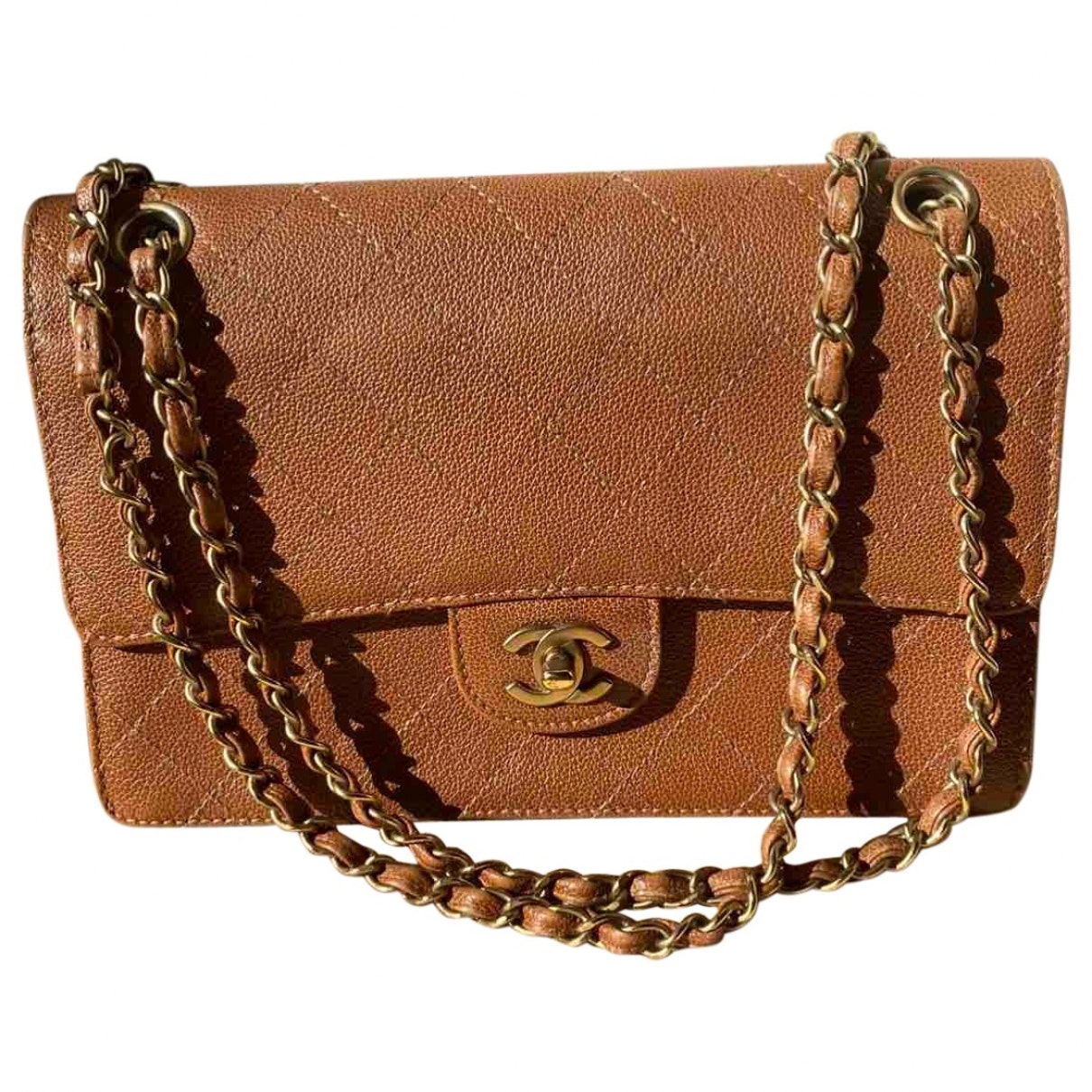 Chanel Timeless/classique Brown Leather Handbag
