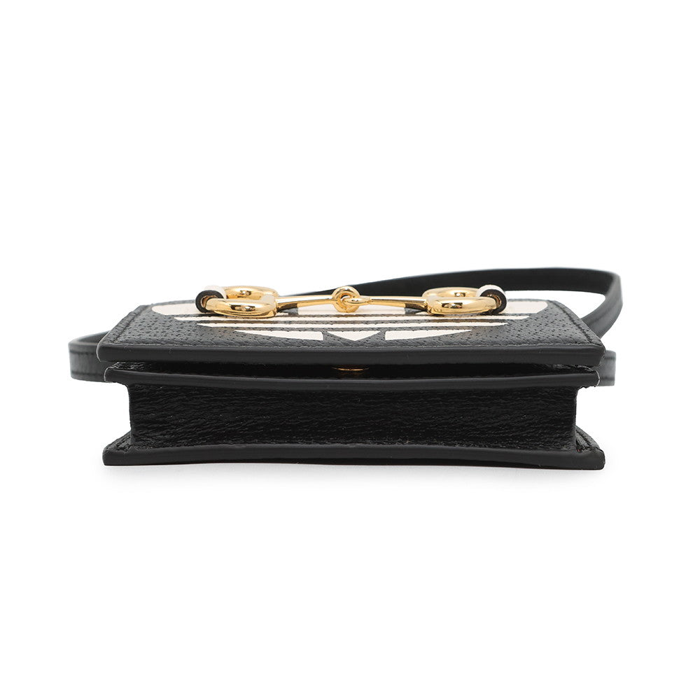Gucci Adidas collaboration Horsebit Black702248 Leather Wallet Case