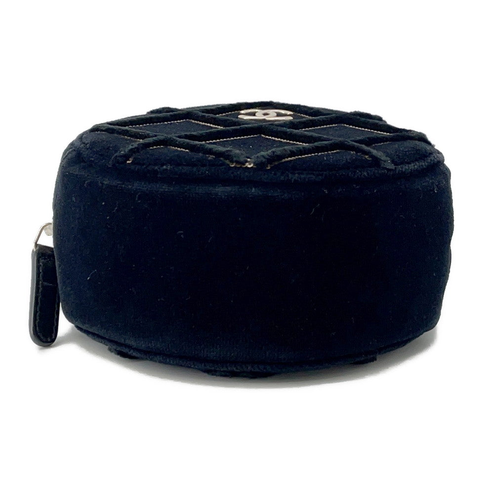 Chanel Matelasse ChainShoulder Velour Faux Pearl Black Shoulder Bag