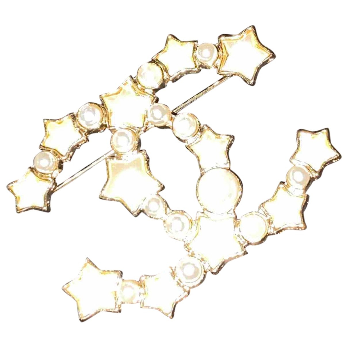 Chanel cc gold steel pins & brooches