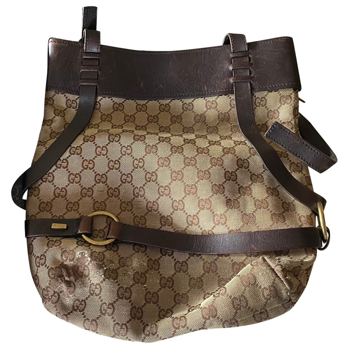 Gucci brown cloth handbag