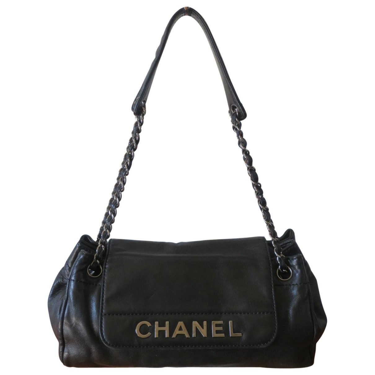 Chanel black leather handbag