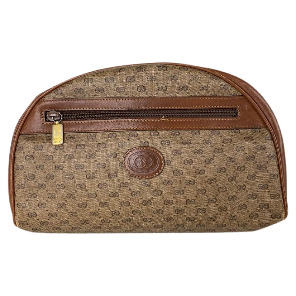 Gucci brown cloth clutch bag