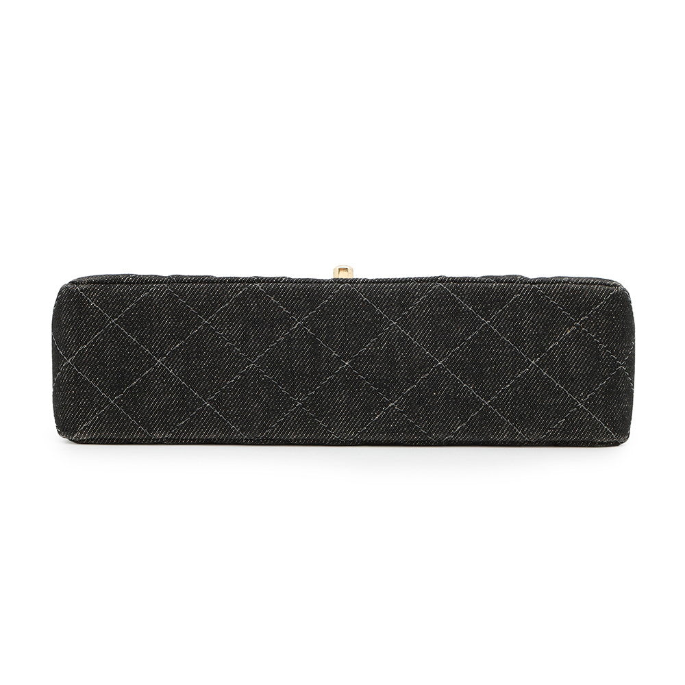 Chanel Matelasse W flap WChainShoulder BlackA01113 Denim Shoulder Bag