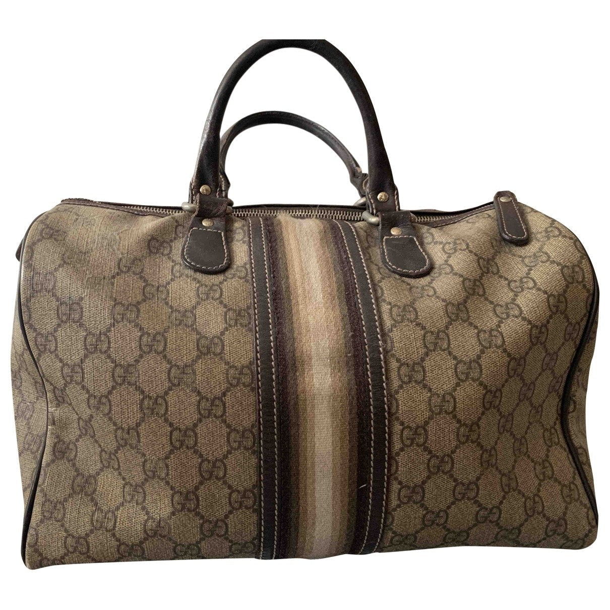 Gucci boston brown cloth handbag