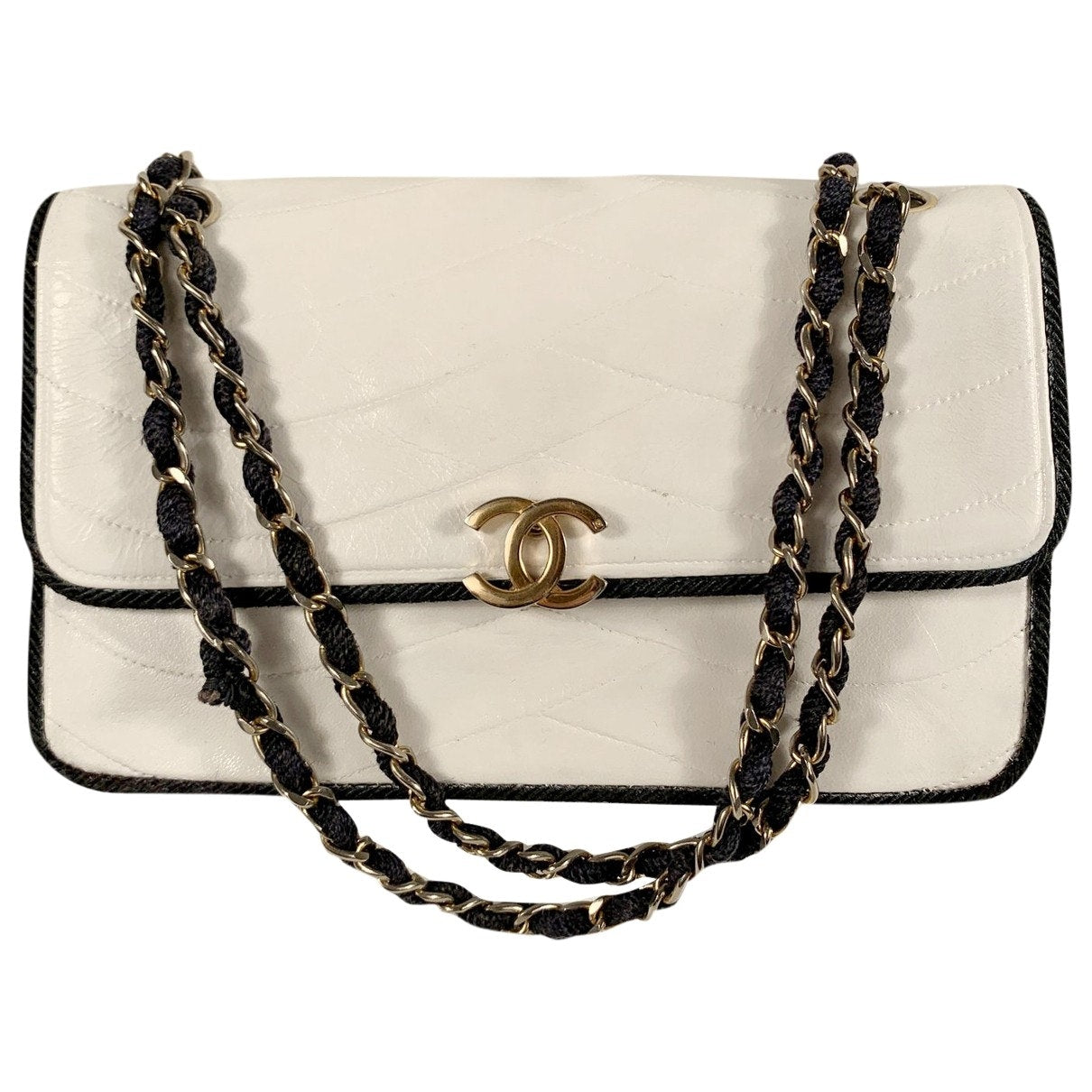 Chanel White Leather Handbag