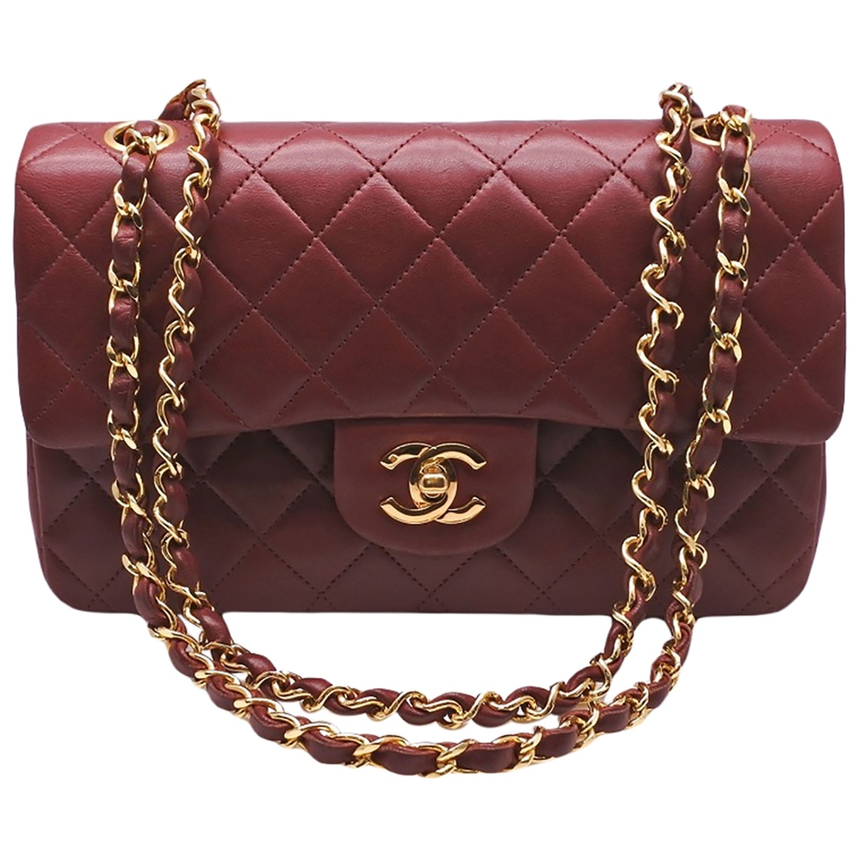 Chanel timeless/classique red leather handbag