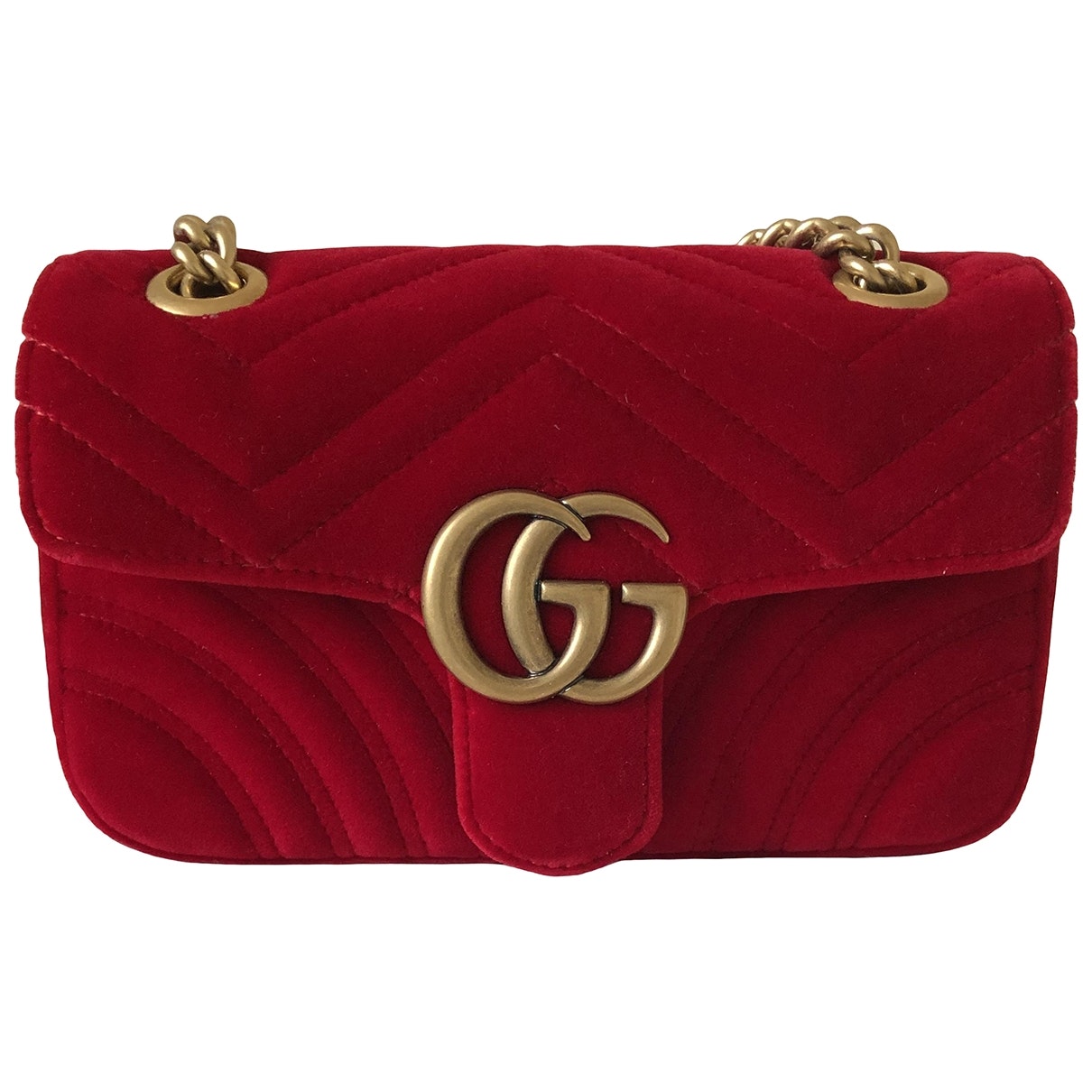 Gucci marmont red velvet handbag