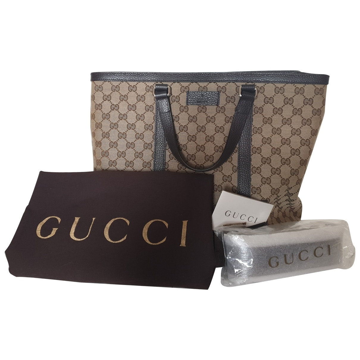 Gucci brown cloth handbag