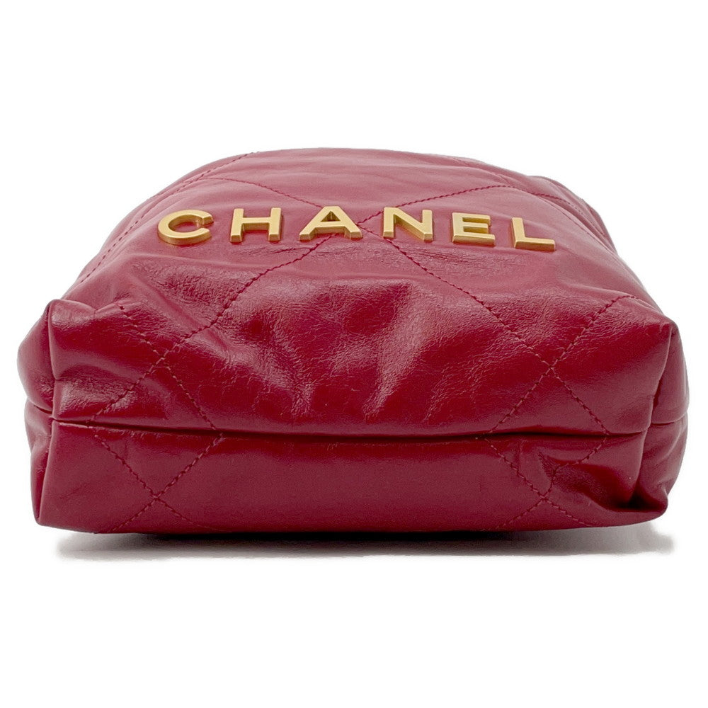 Chanel CHANEL22 ChainShoulder RedAS3980 Calf Leather Shoulder Bag