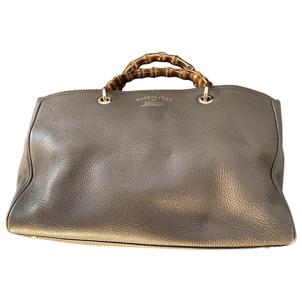 Gucci bamboo leather handbag