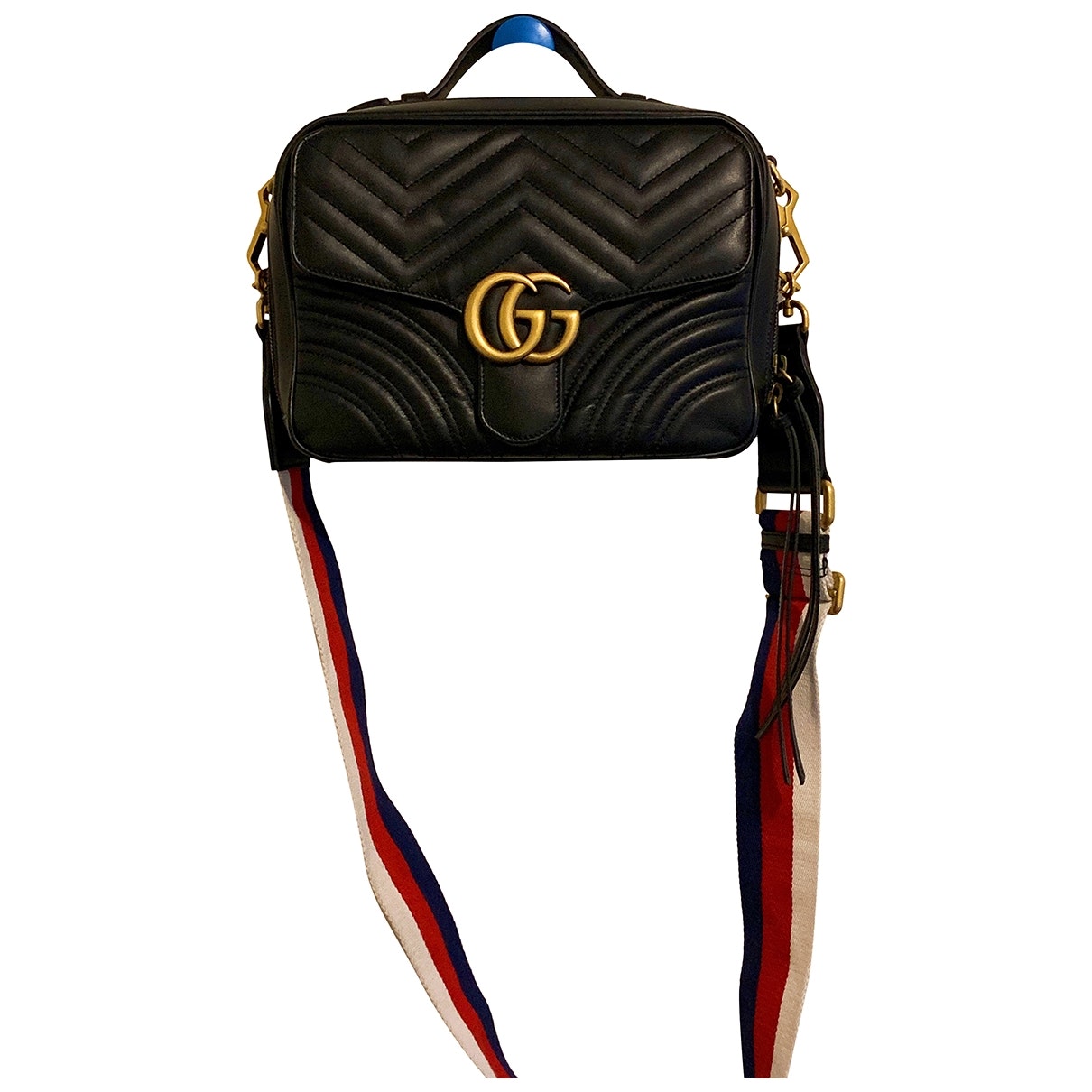 Gucci marmont black leather handbag