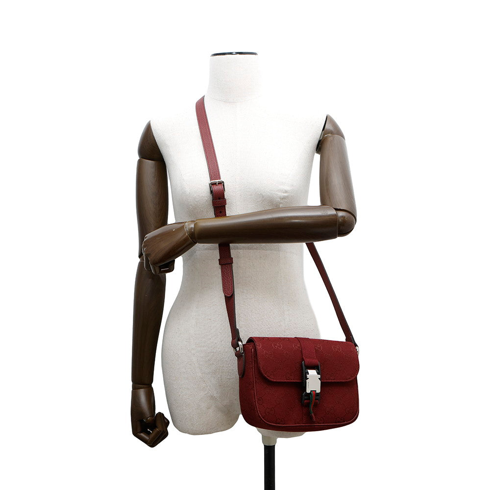 Gucci Shoulder Bag Rosso Ancora802100 Leather Canvas