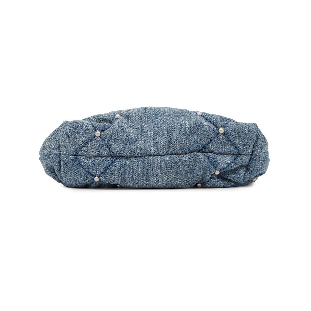 Chanel CHANEL22 ChainShoulder BlueAS3980 Denim Shoulder Bag