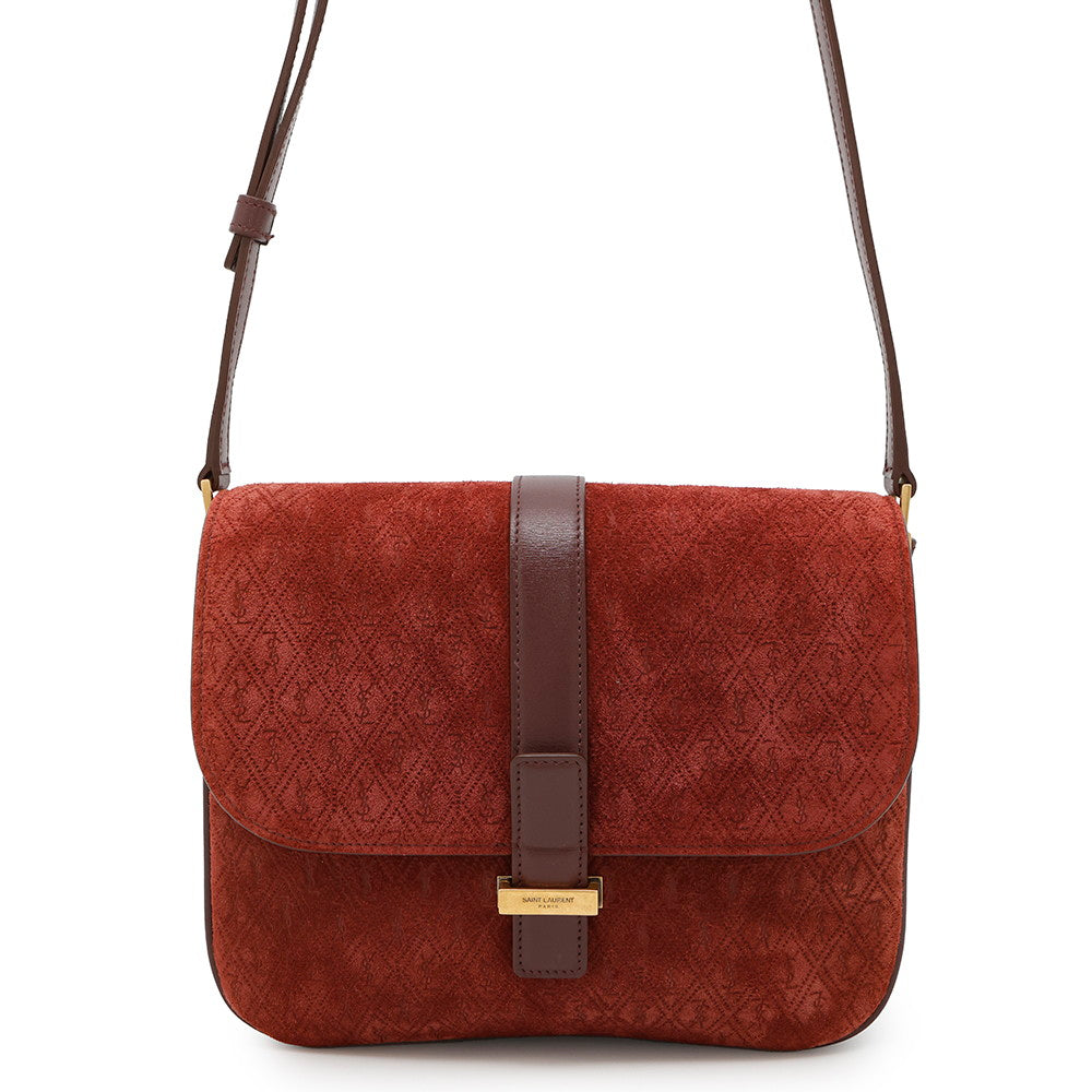 YSL Saint Laurent Shoulder Bag ?Satchel Allover Bordeaux568604 Leather Suede Monogram Satchel Bag