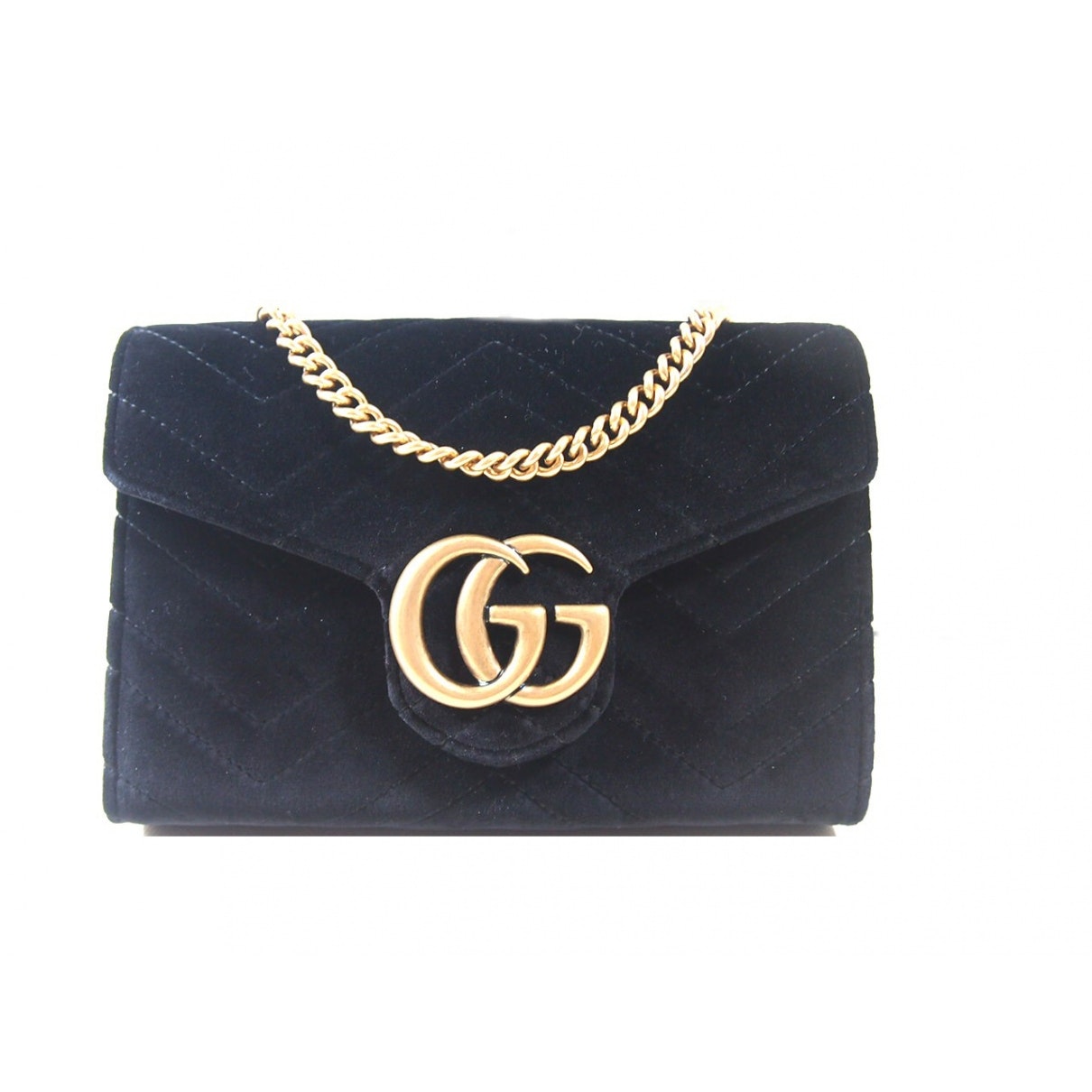 Gucci marmont black velvet handbag