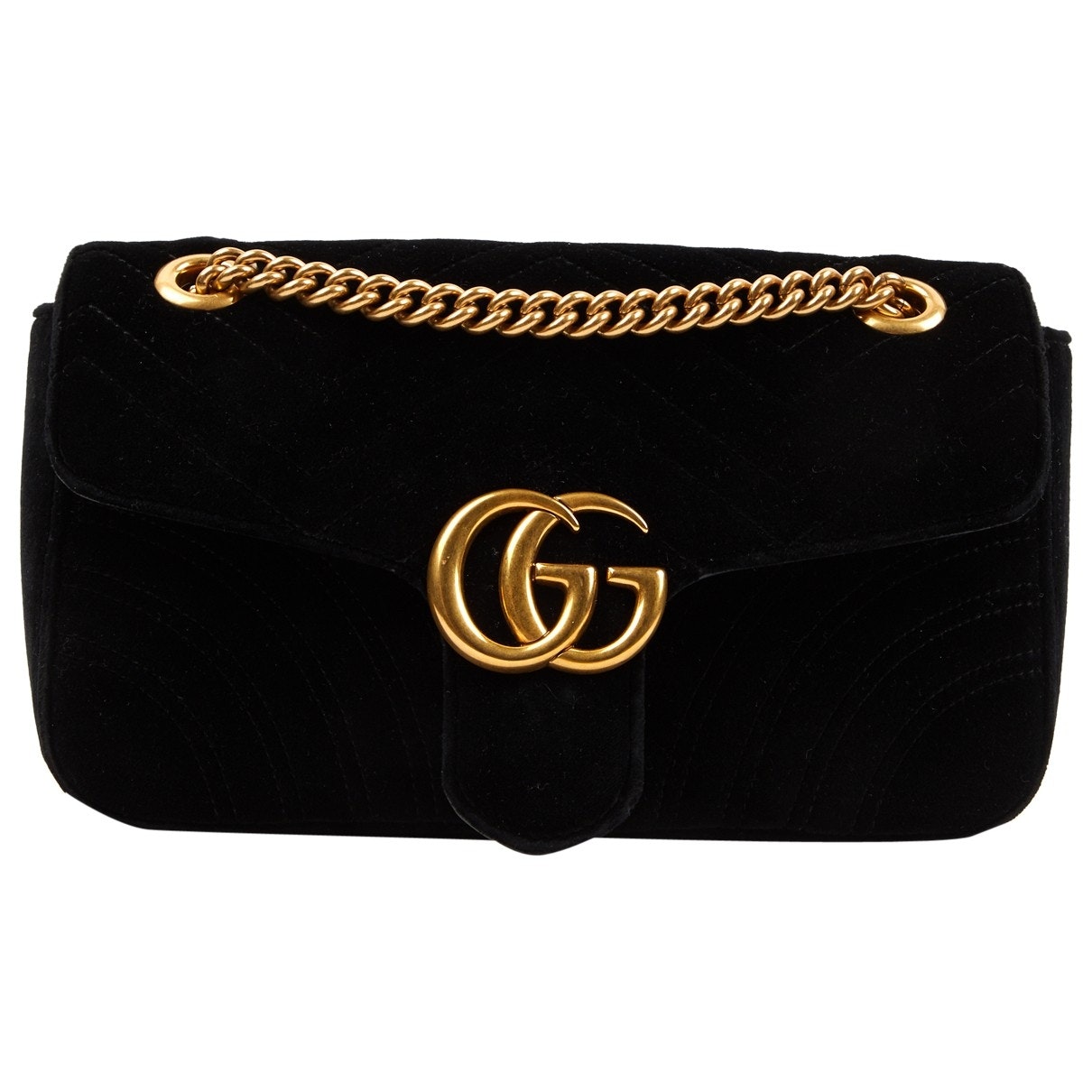 Gucci marmont black velvet handbag