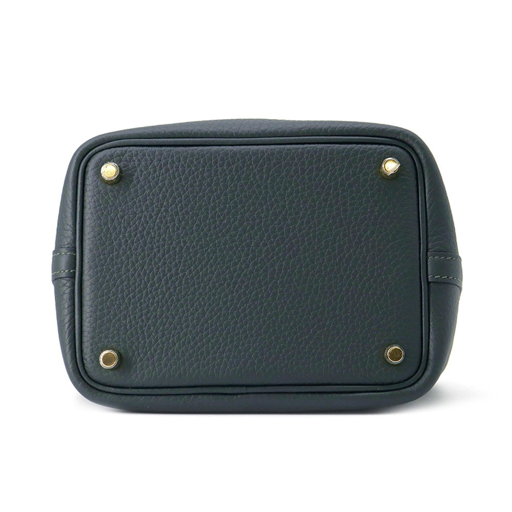 Picotin Lock Vert Mangrove Taurillon Clemence Size Travel Bag Pm Handbag