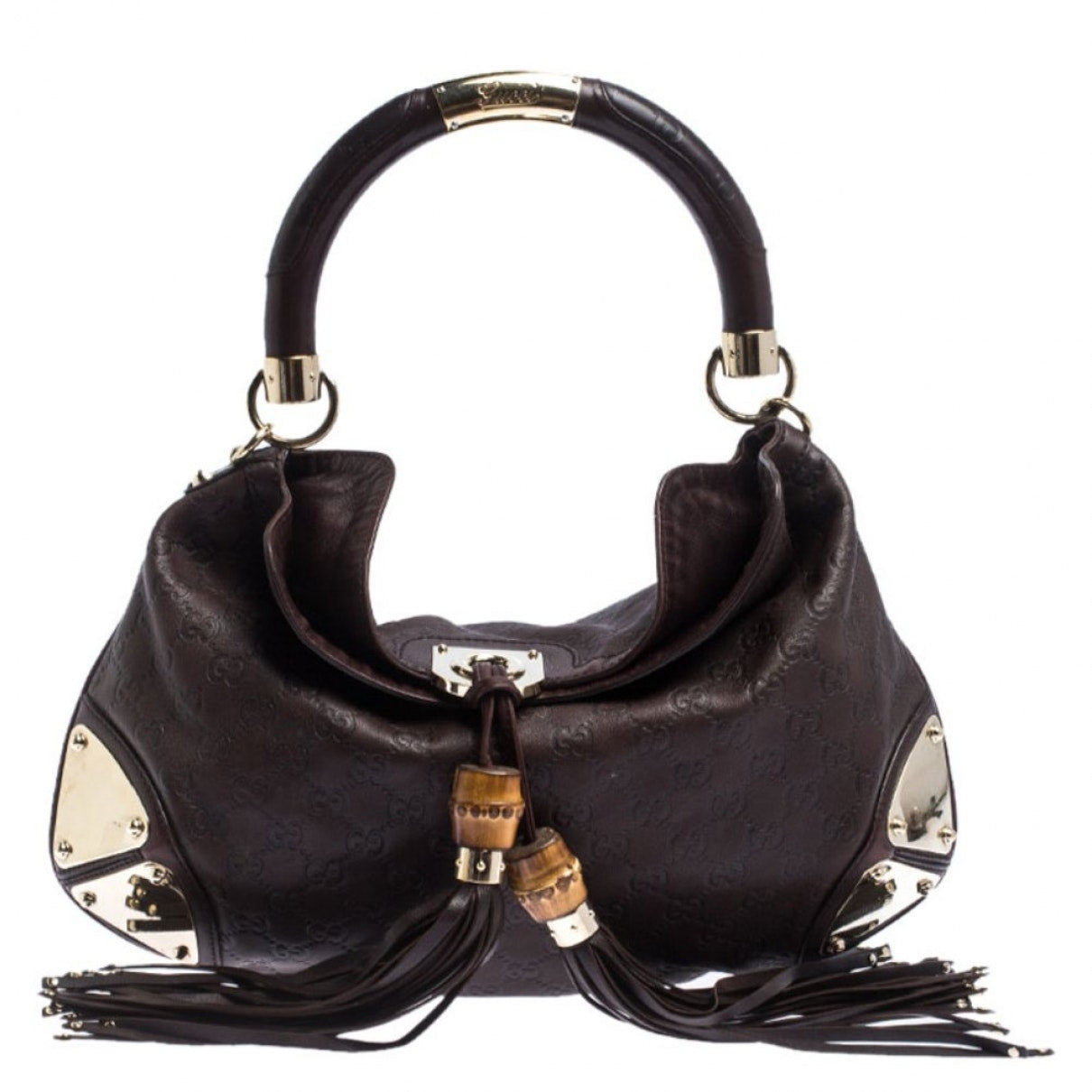 Gucci indy brown leather handbag