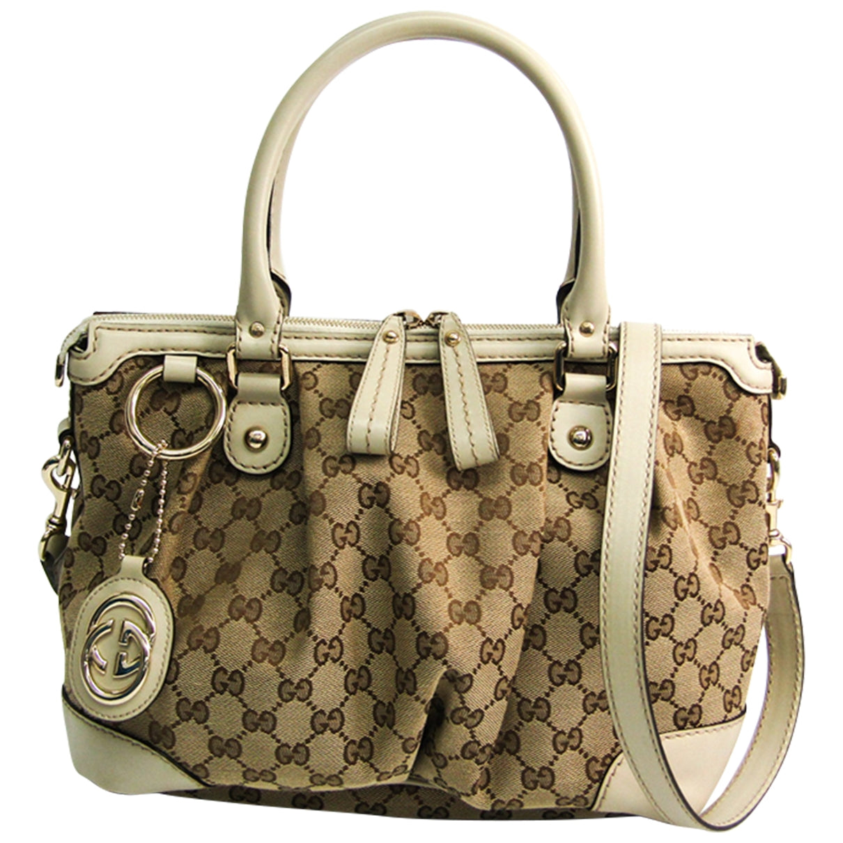 Gucci sukey beige cloth handbag
