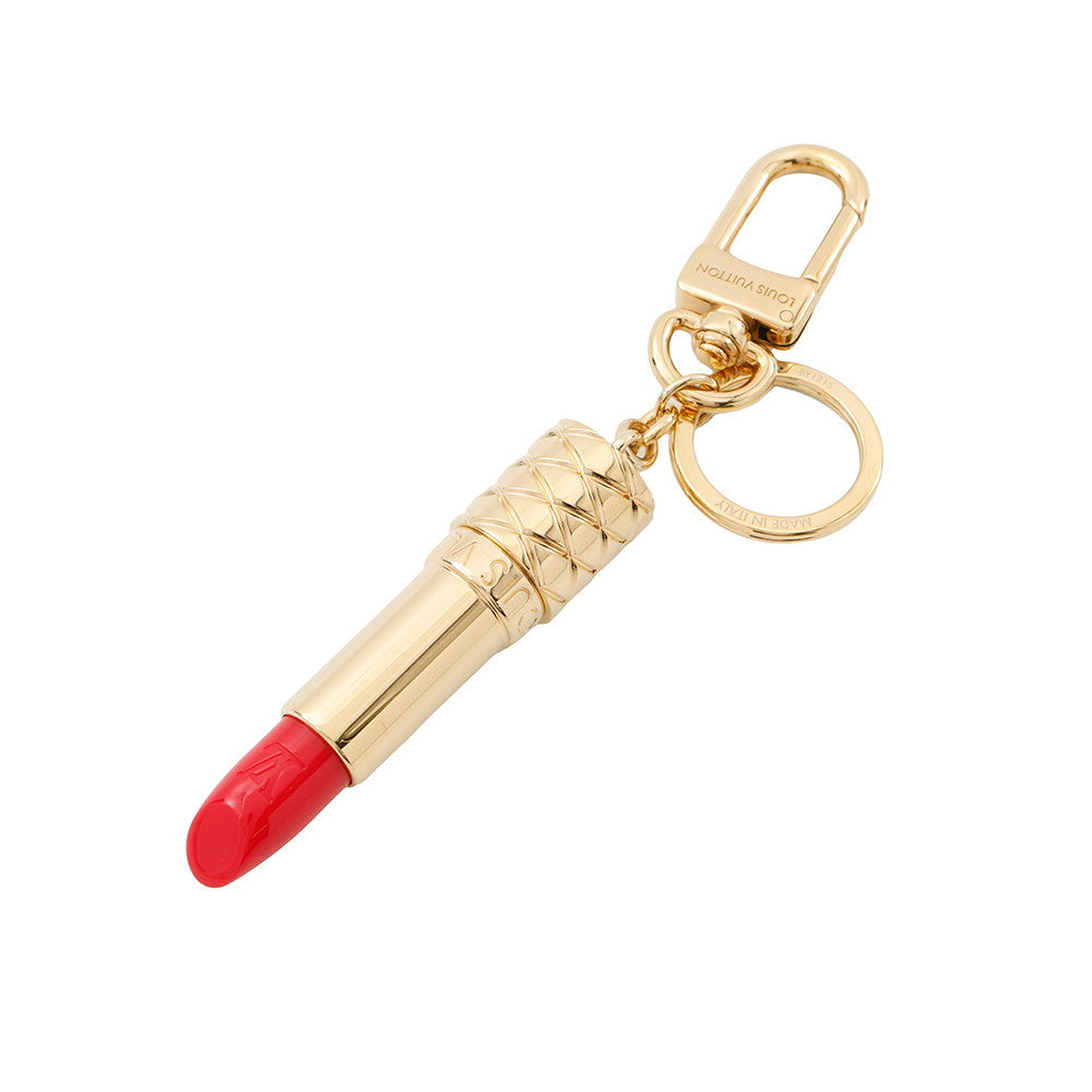 Louis Vuitton Charm・ Lipstick GoldM03006 Red Key Chain